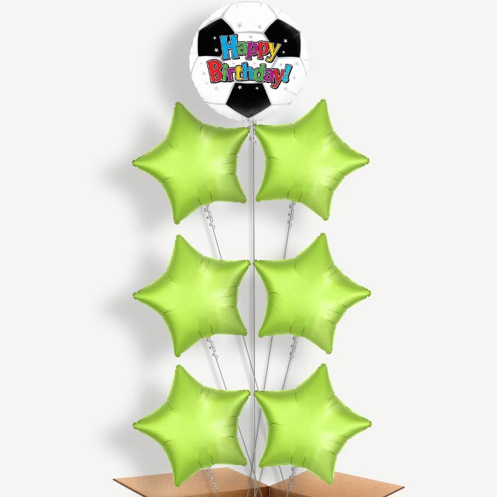 Football Birthday Balloon Arrangement Inflated with Helium | Party Save Smile