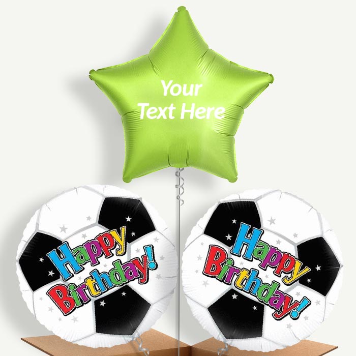 Football Personalised Balloons Delivered Inflated (3 Balloon Set)
