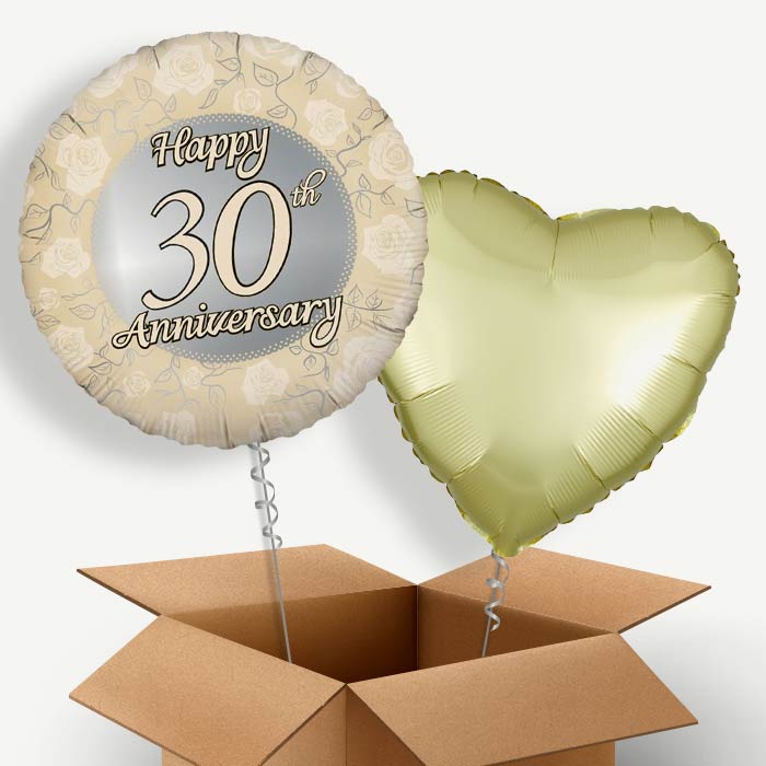 30th Wedding Anniversary Helium Balloon Two | Party Save Smile