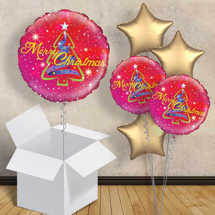 Christmas Tree Merry Christmas Helium Balloon in a Box - 1 Balloon | Party Save Smile