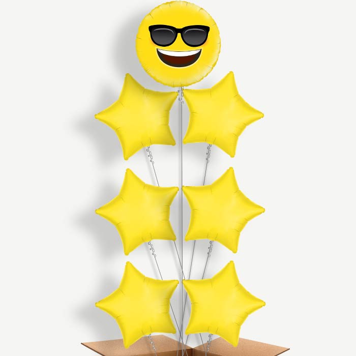 Cool Sunglasses Emoji Helium Balloon Arrangement | Party Save Smile