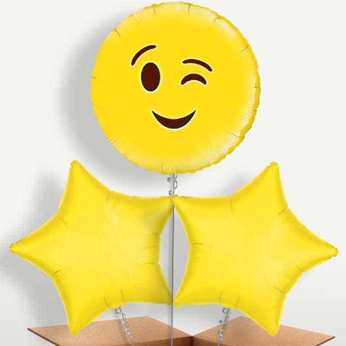Wink Emoji Helium Bunch of Balloons | Party Save Smile