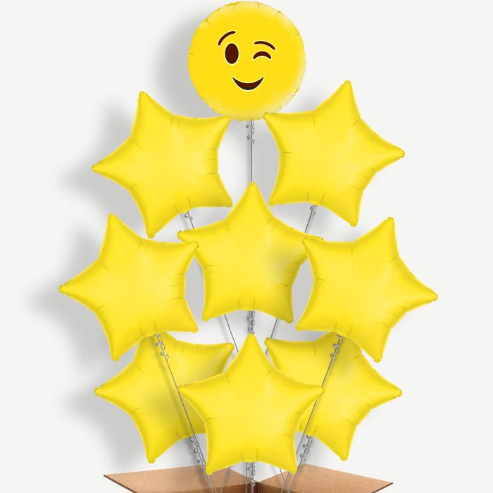 Wink Emoji Helium Balloon Bundle | Party Save Smile