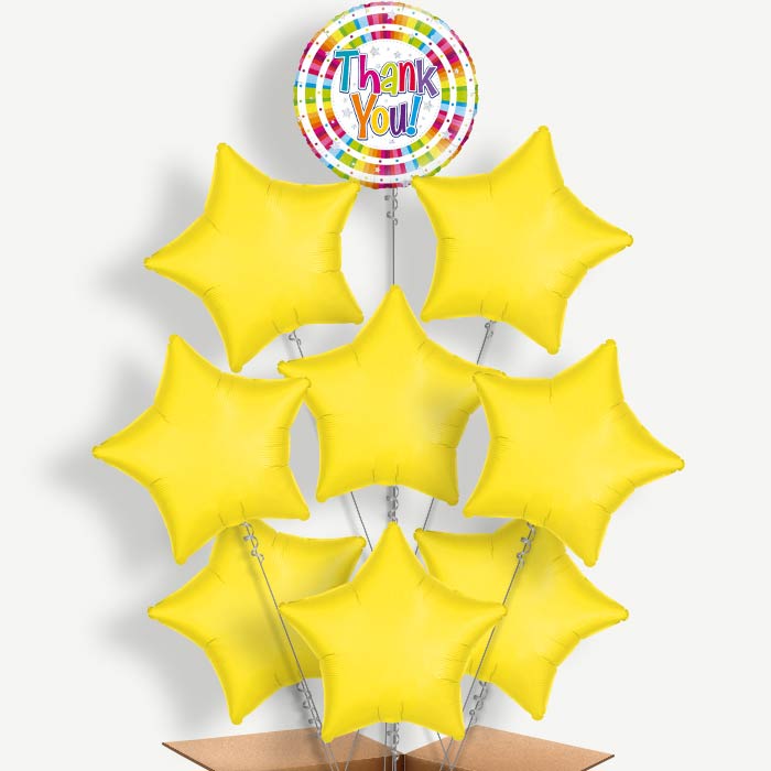 Thank You Stripes Balloon Bundle Inflated with Helium | Party Save Smile
