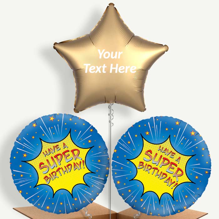 Personalisable Have a Super Birthday Superhero Helium Balloons | Party Save Smile