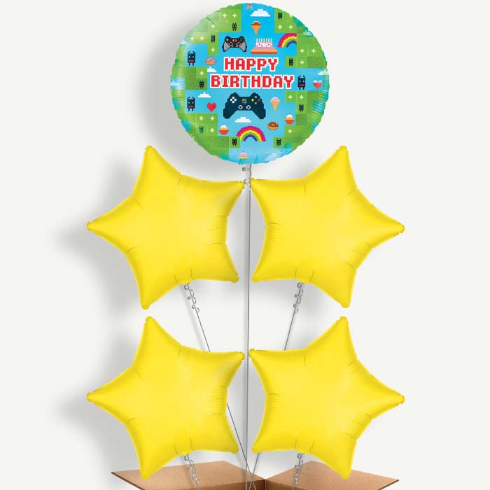 Gaming Birthday Game Blox Helium Cluster Balloons | Party Save Smile
