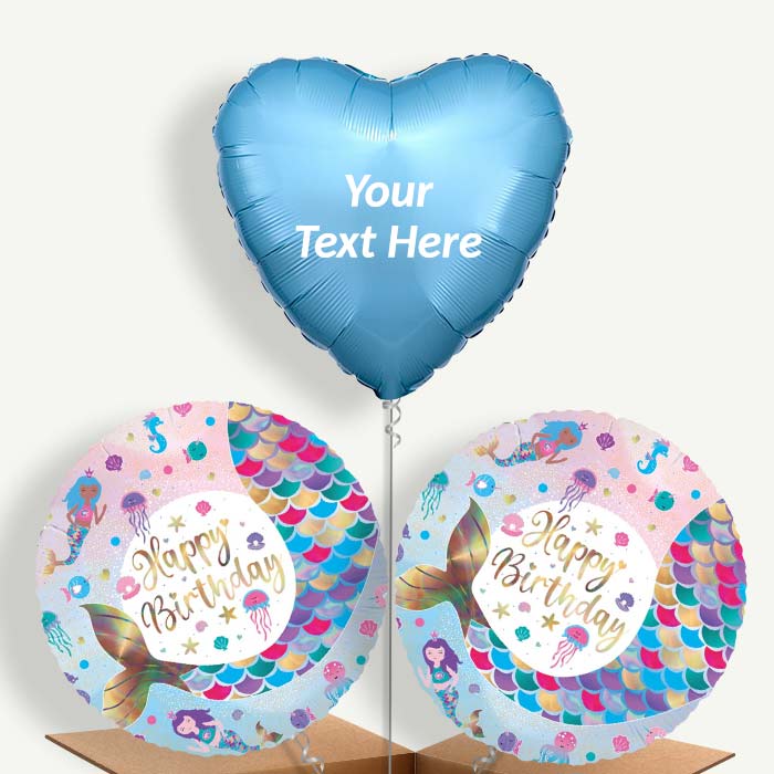 Personalisable Happy Birthday Mermaid Tail Helium Balloons | Party Save Smile