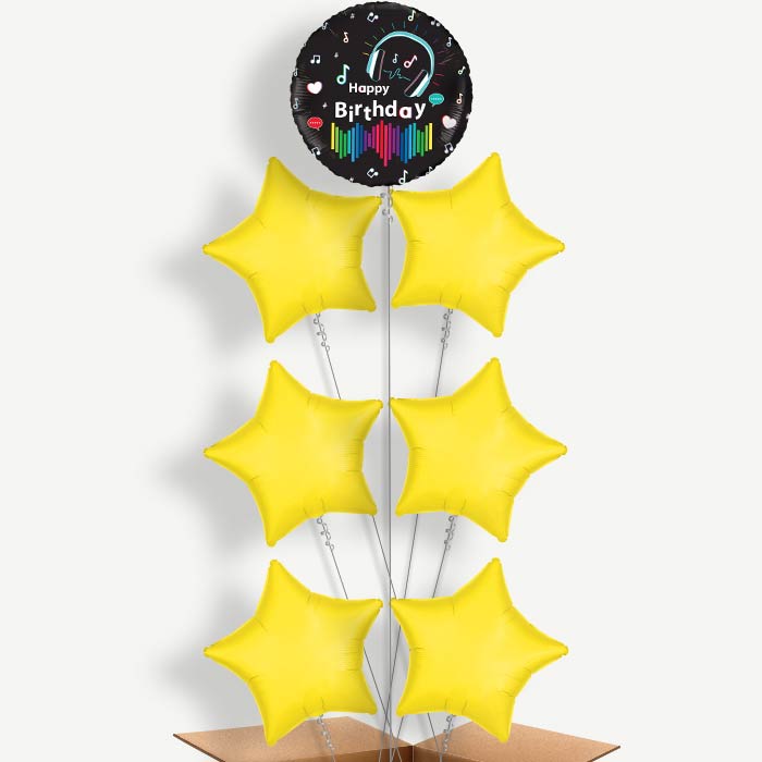 Music Birthdays with Helium Balloon Arrangement | Party Save Smile