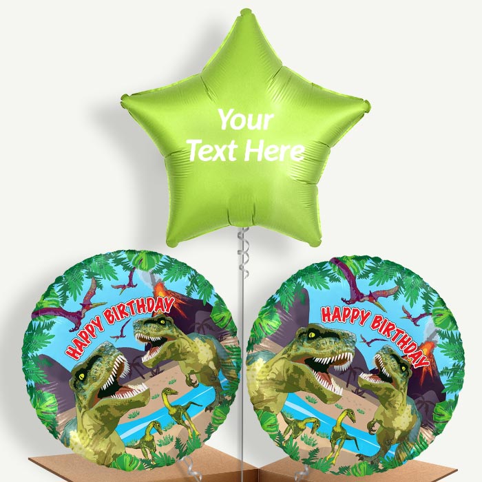 Personalisable Birthday Dinosaur Helium Balloons | Party Save Smile