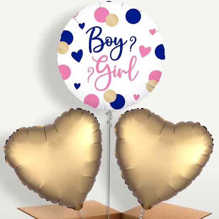 Pink & Navy Gender Reveal Balloon Bunch | Party Save Smile