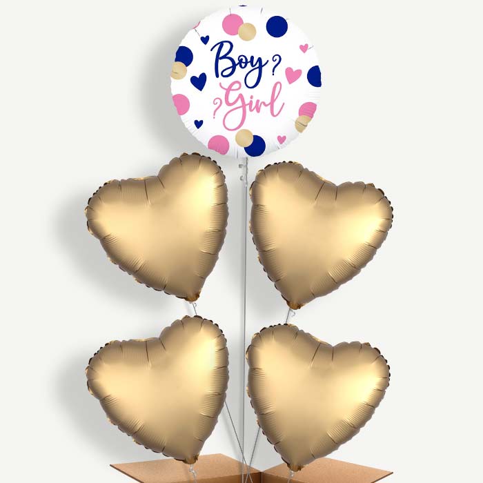 Pink & Navy Gender Reveal Helium Cluster Balloons | Party Save Smile