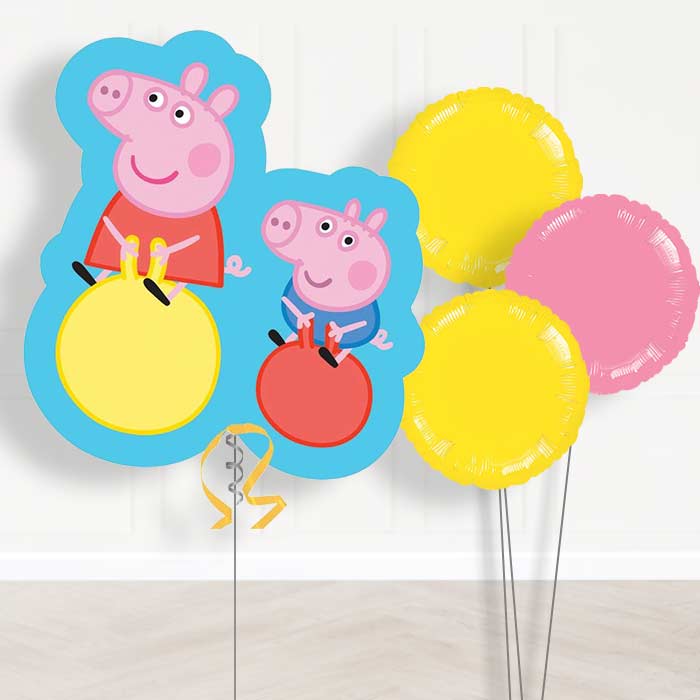 Peppa and George Balloon Display Package - Plain Bouquet | Party Save Smile