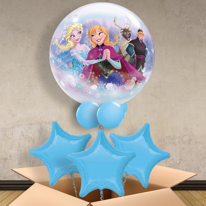 Disney Frozen Helium Bubble Balloon in a Box - Bubble Balloon with 3 Balloons | Party Save Smile