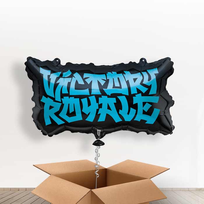 Fortnite Victory Royale Giant Helium Balloon in a Box Gift - With 3 Themed Balloons | Party Save Smile