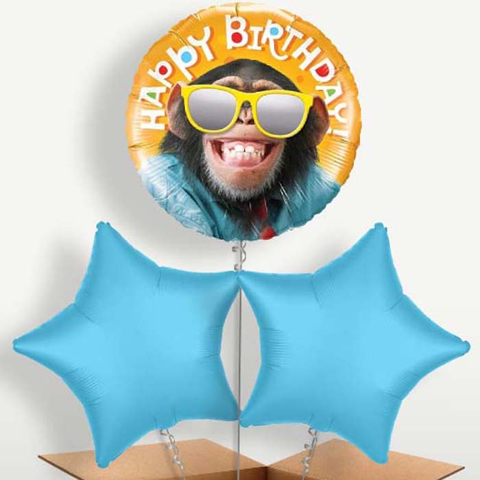 Monkey Birthday Balloon Bunches inflated with Helium | Party Save Smile