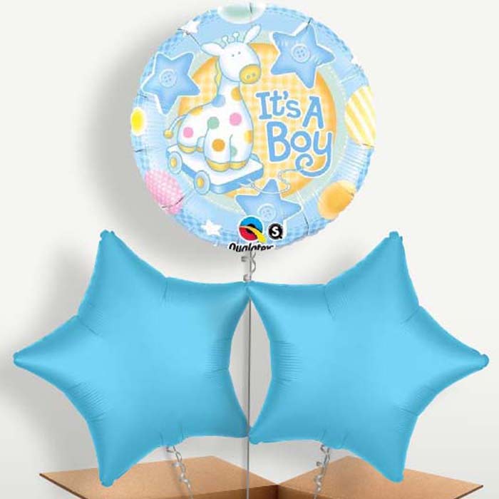 Baby Foot Baby Boy Bunch of Balloons inflated with Helium | Party Save Smile