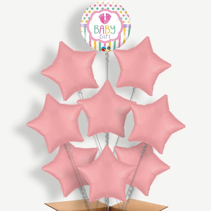 Baby Girl Feet Balloon Bundle Inflated with Helium | Party Save Smile