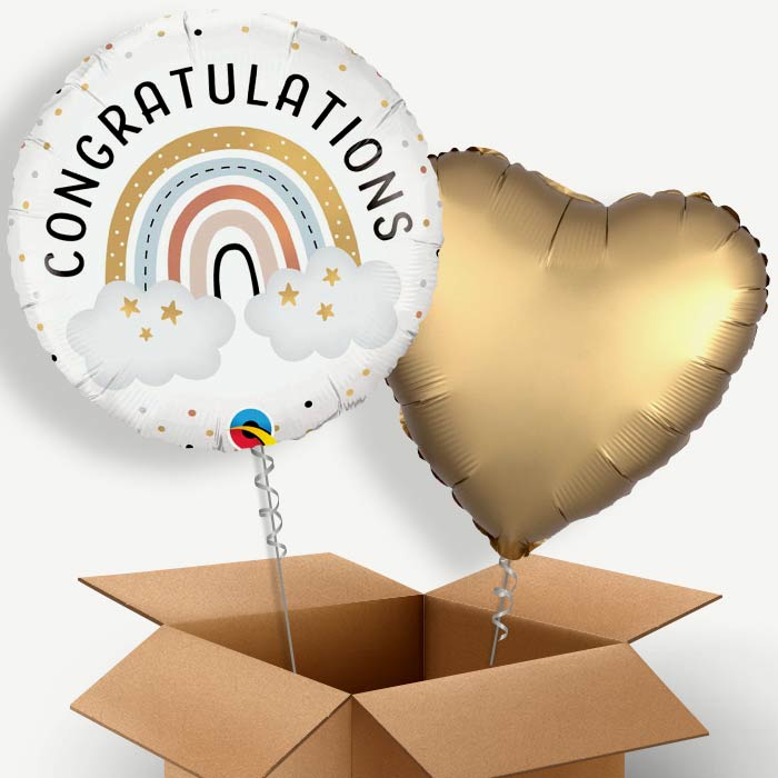 Boho Congratulations Helium Balloon Duo | Party Save Smile