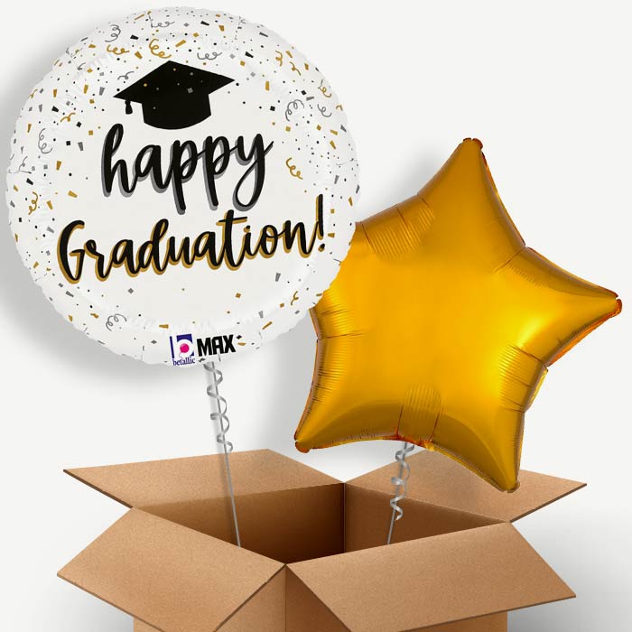 Confetti Happy Graduation Helium Balloon Duo | Party Save Smile