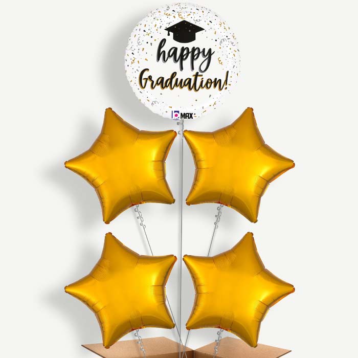 Confetti Happy Graduation 5 Helium Cluster Balloons