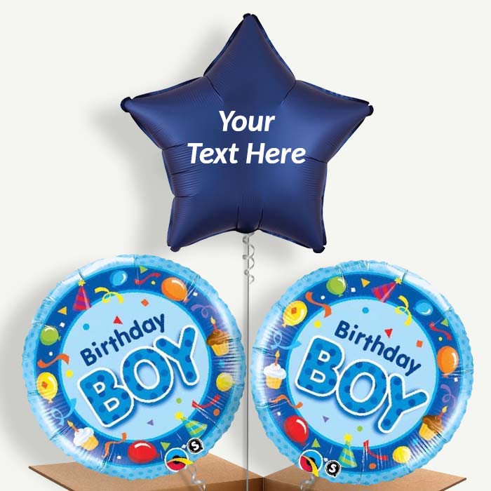 Personalisable Birthday Boy Celebration Helium Balloons | Party Save Smile