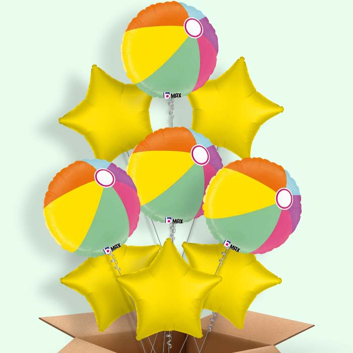 Beach Ball Helium Filled Balloon in a Box - 9 Balloons | Party Save Smile