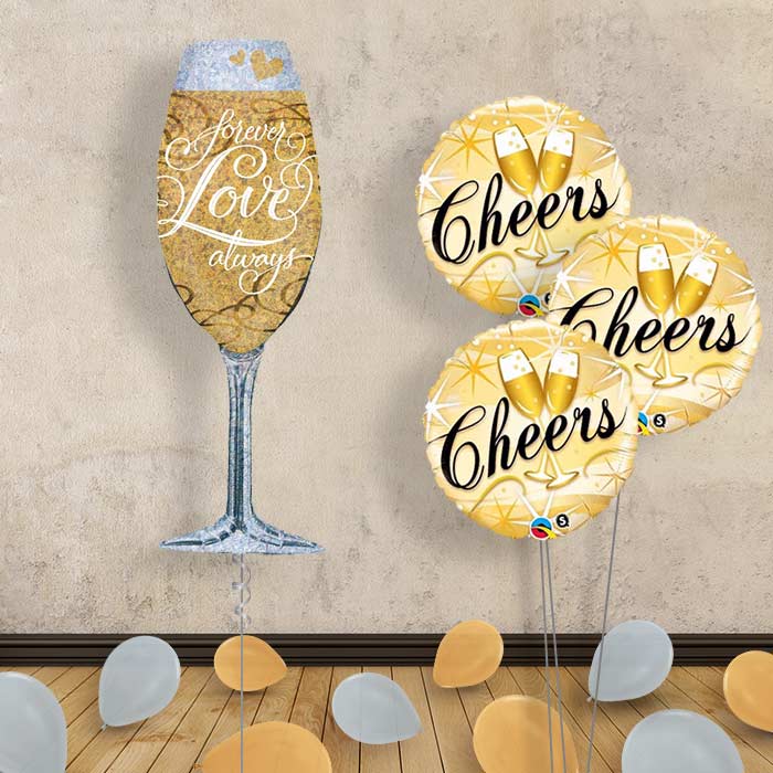 Forever Love Inflated Helium Balloons Delivered - Themed Bouquet and Latex | Party Save Smile