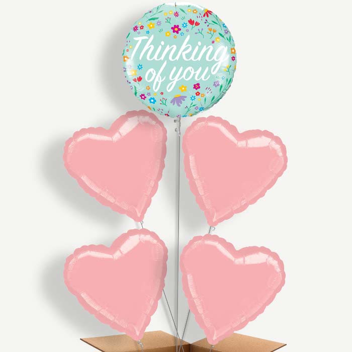 Floral Thinking of You Helium Cluster Balloons | Party Save Smile