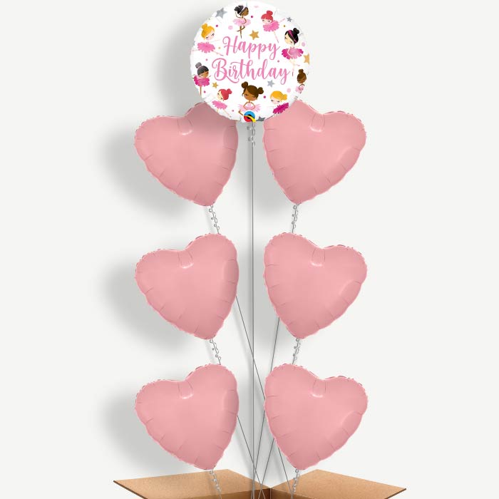 Birthday Ballerina Balloon Arrangement Inflated with Helium | Party Save Smile