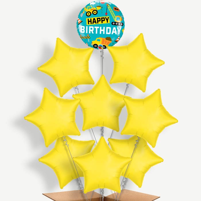 Happy Birthday Construction Helium Balloon Bundle | Party Save Smile