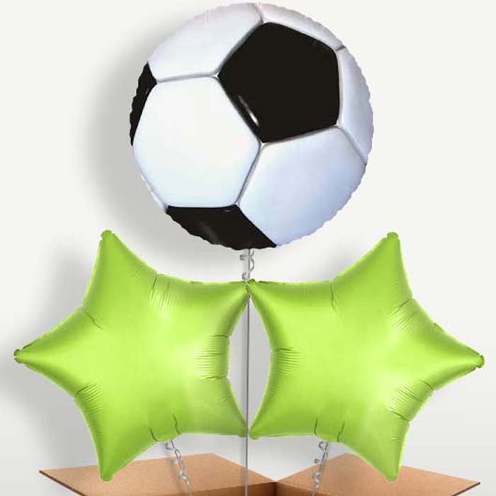 Football Themed Trio Balloon Bunch inflated with Helium | Party Save Smile