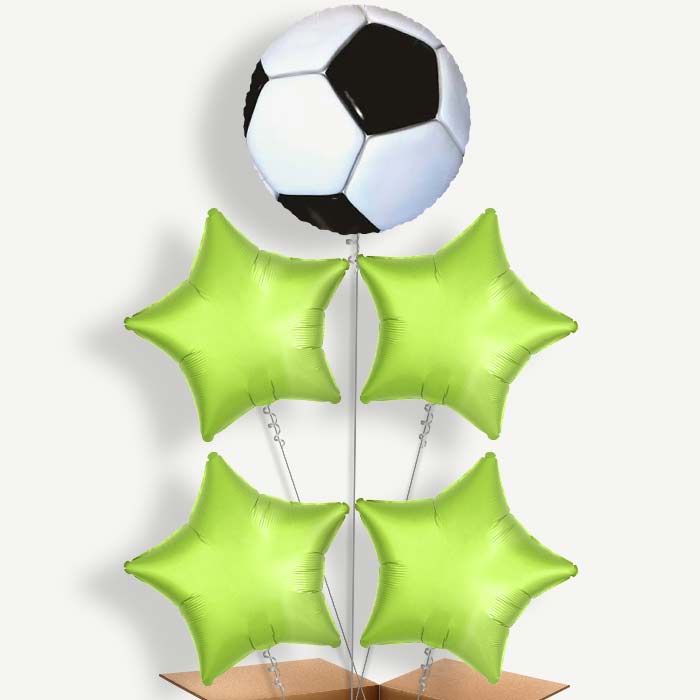 Football Themed Balloon Cluster Inflated with Helium | Party Save Smile