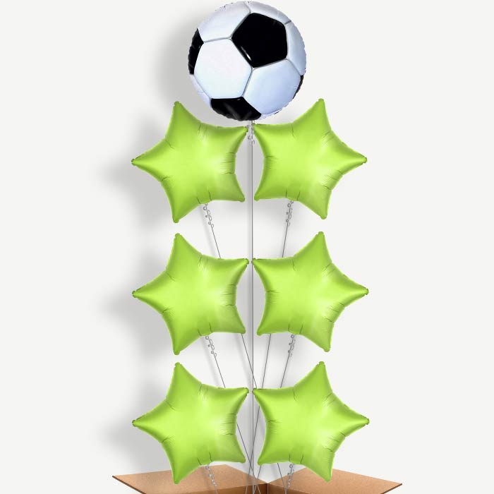Football Themed Balloon Arrangement Inflated with Helium | Party Save Smile