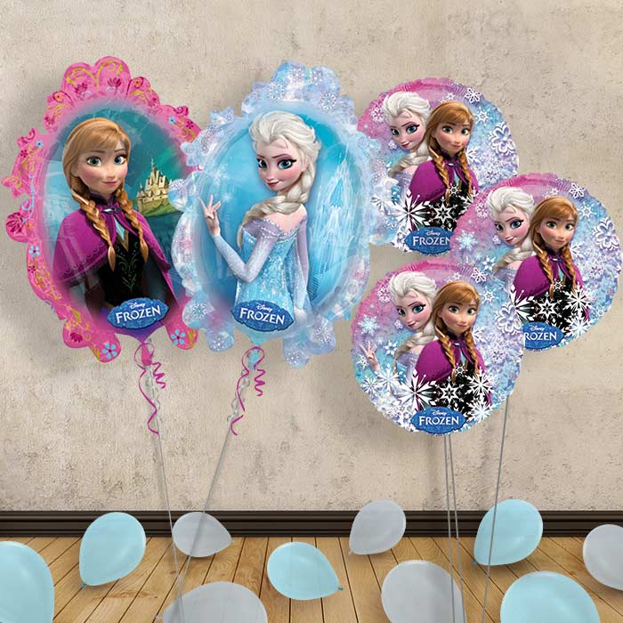 Frozen Anna & Elsa Balloon Bouquet Delivery in a Box - Themed Bouquet and Latex | Party Save Smile