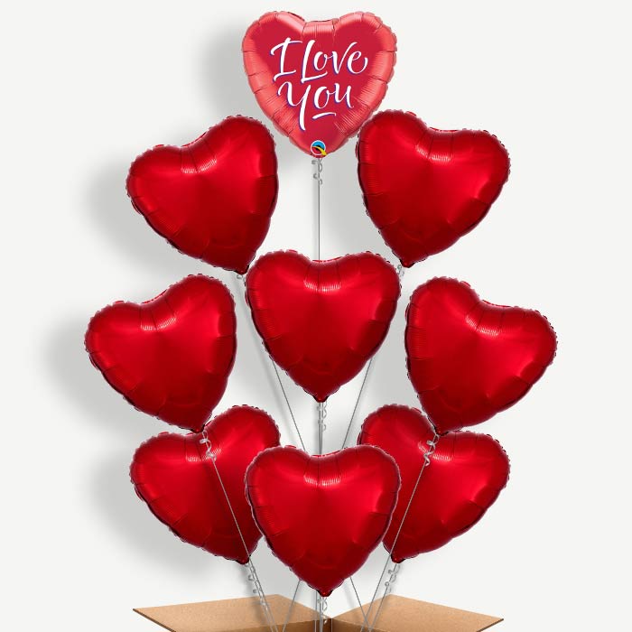 Red Heart I Love You Helium Balloon Bundle | Party Save Smile