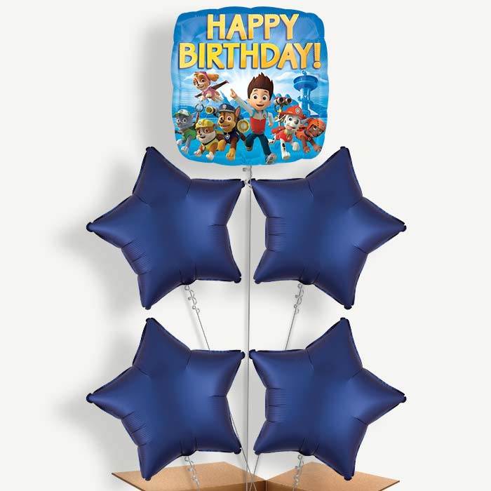 Paw Patrol Birthday Balloon Cluster Inflated with Helium | Party Save Smile