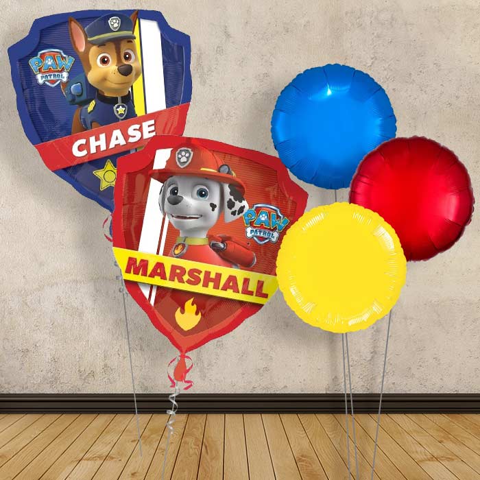 Chase and Marshall Paw Patrol Balloon Bouquet - Plain Bouquet | Party Save Smile
