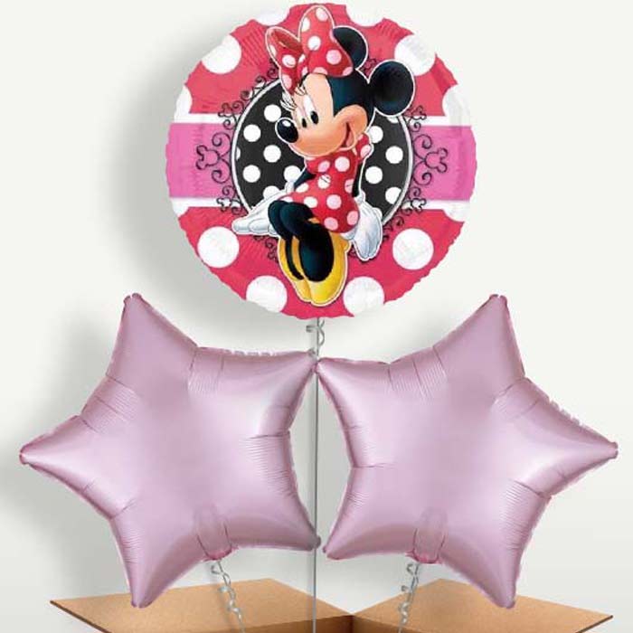Minnie Mouse Polka Dots Balloon Bunches inflated with Helium | Party Save Smile
