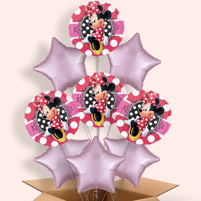 Minnie Mouse Polka Dots Helium Balloon in a Box - 9 Balloons | Party Save Smile