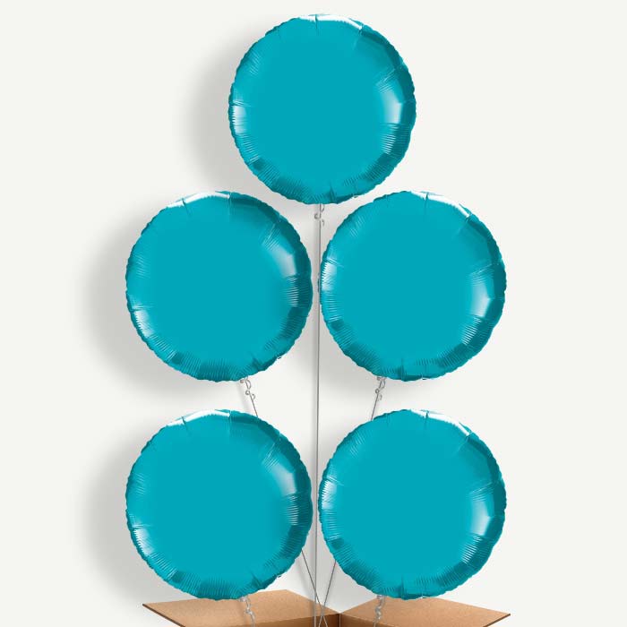 Turquoise Circle Helium Balloon Cluster | Party Save Smile