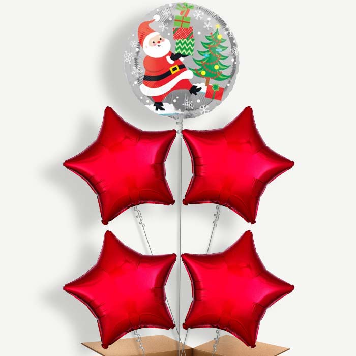 Christmas Santa & Penguin Helium Cluster Balloons | Party Save Smile