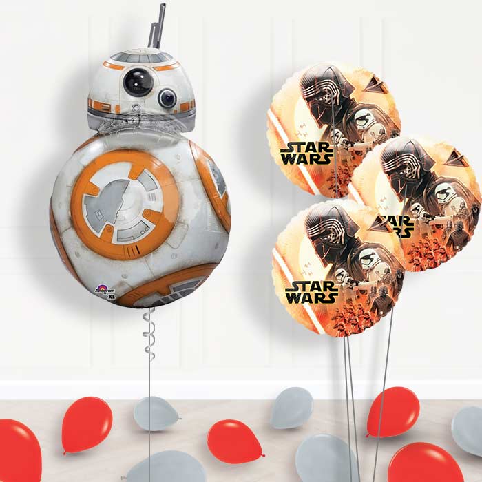 BB8 Star Wars Balloon Bouquet Delivered Inflated - Themed Bouquet and Latex | Party Save Smile
