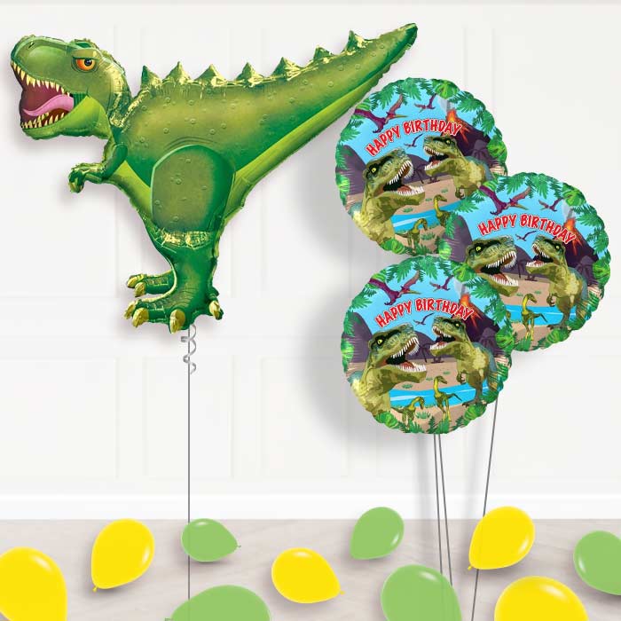 Green T-Rex Dinosaur Helium Balloon Delivered - Themed Bouquet and Latex | Party Save Smile