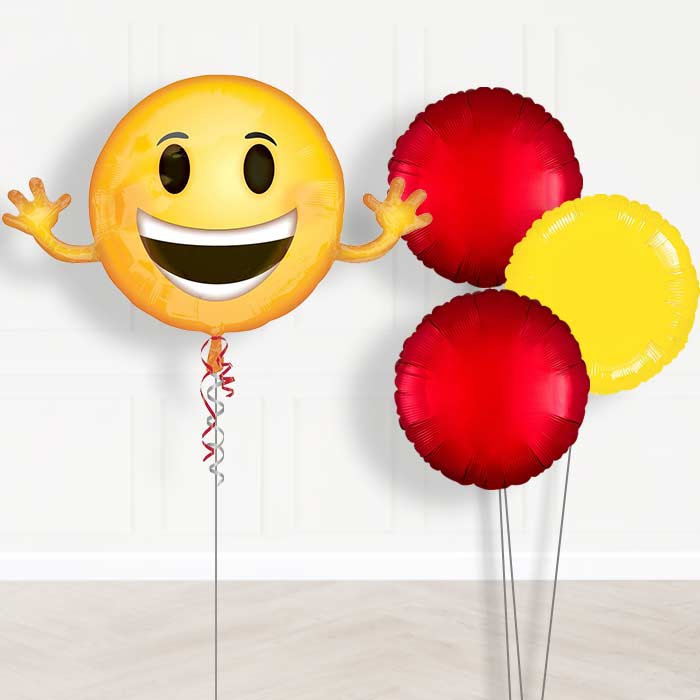 Smiling Emoji Balloon Bouquet in a Box Gift - Plain Bouquet | Party Save Smile