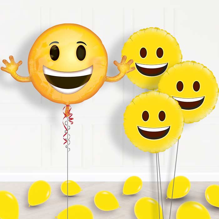 Smiling Emoji Balloon Bouquet in a Box Gift - Themed Bouquet and Latex | Party Save Smile
