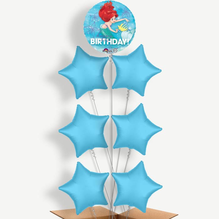 Ariel Birthday Balloon Arrangement Inflated with Helium | Party Save Smile