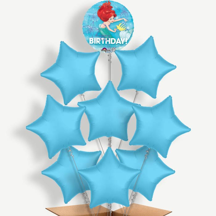 Ariel Birthday Balloon Bundle Inflated with Helium | Party Save Smile