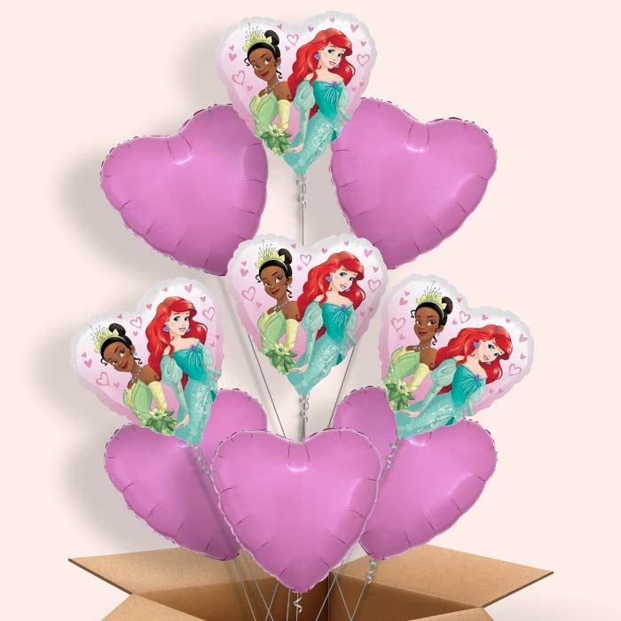 Disney Princess Dream Big Heart Helium Balloon in a Box - 9 Balloons | Party Save Smile