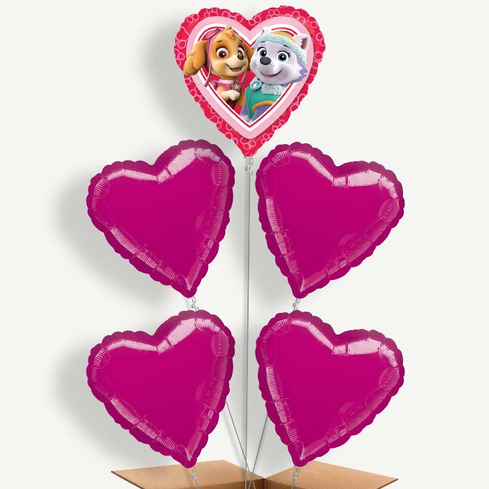 Paw Patrol Skye & Everest Heart Helium Cluster Balloons | Party Save Smile