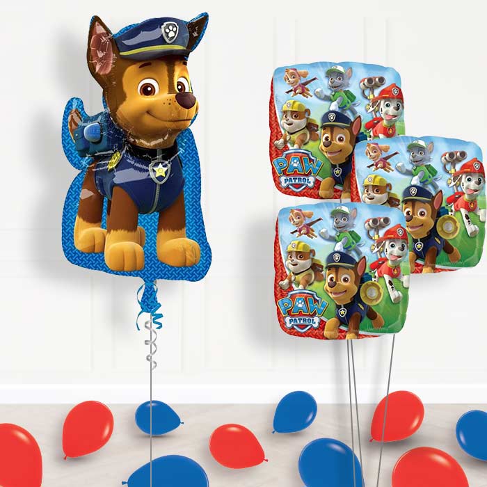 Paw Patrol Chase Balloon Bouquet in a Box - Themed Bouquet and Latex | Party Save Smile